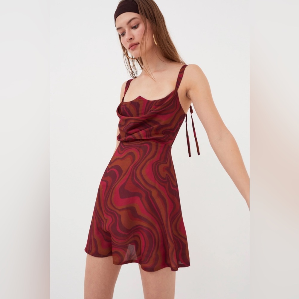 For Love And Lemons Red Sundress Spaghetti Strap Mini
